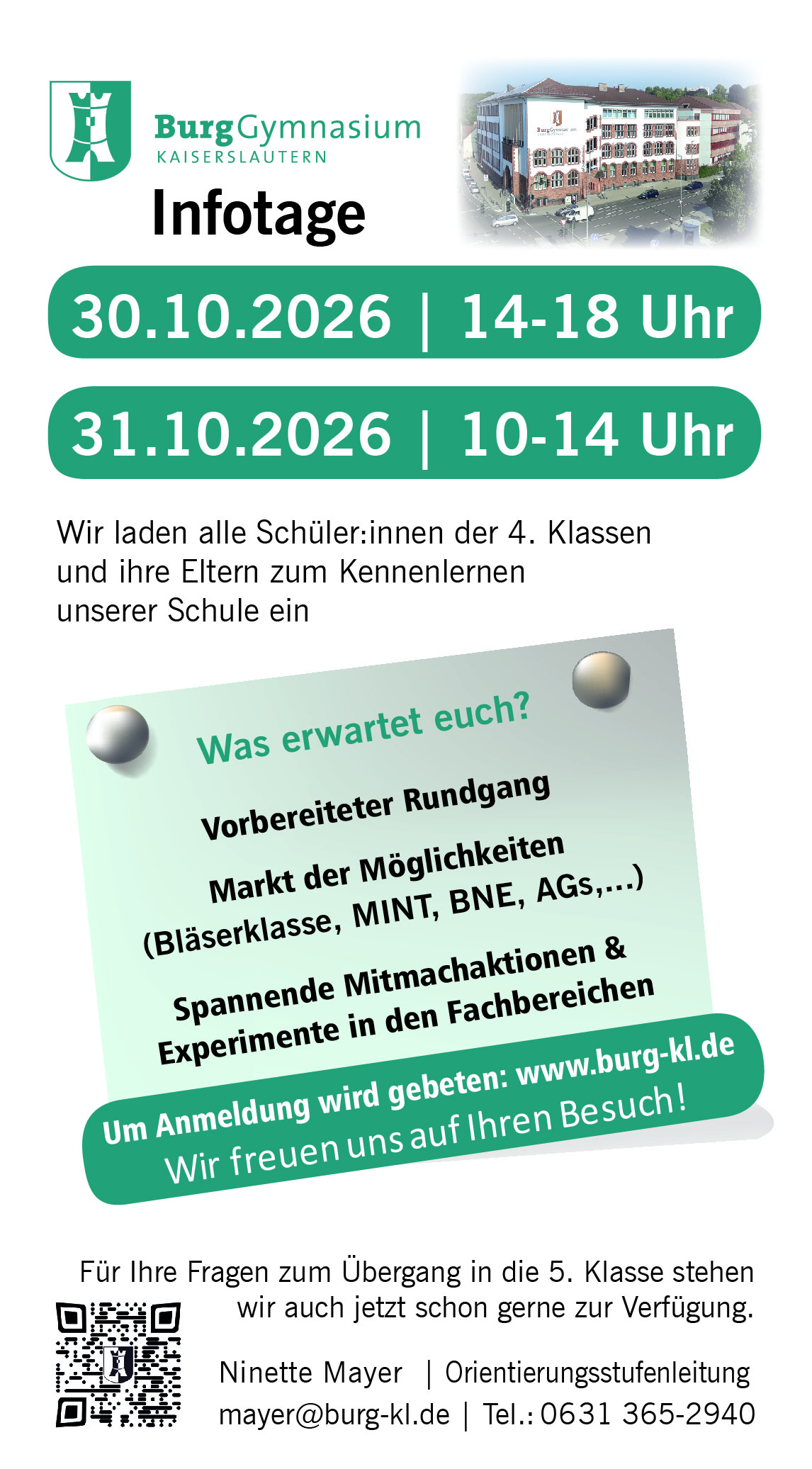 Informationstage am 30. und 31.10.2026